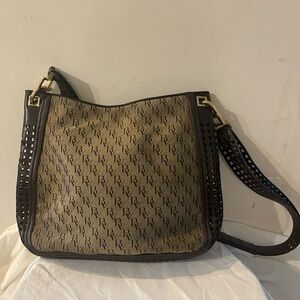 Bottega Veneta Monogram Canvas Leather Shoulder Bag